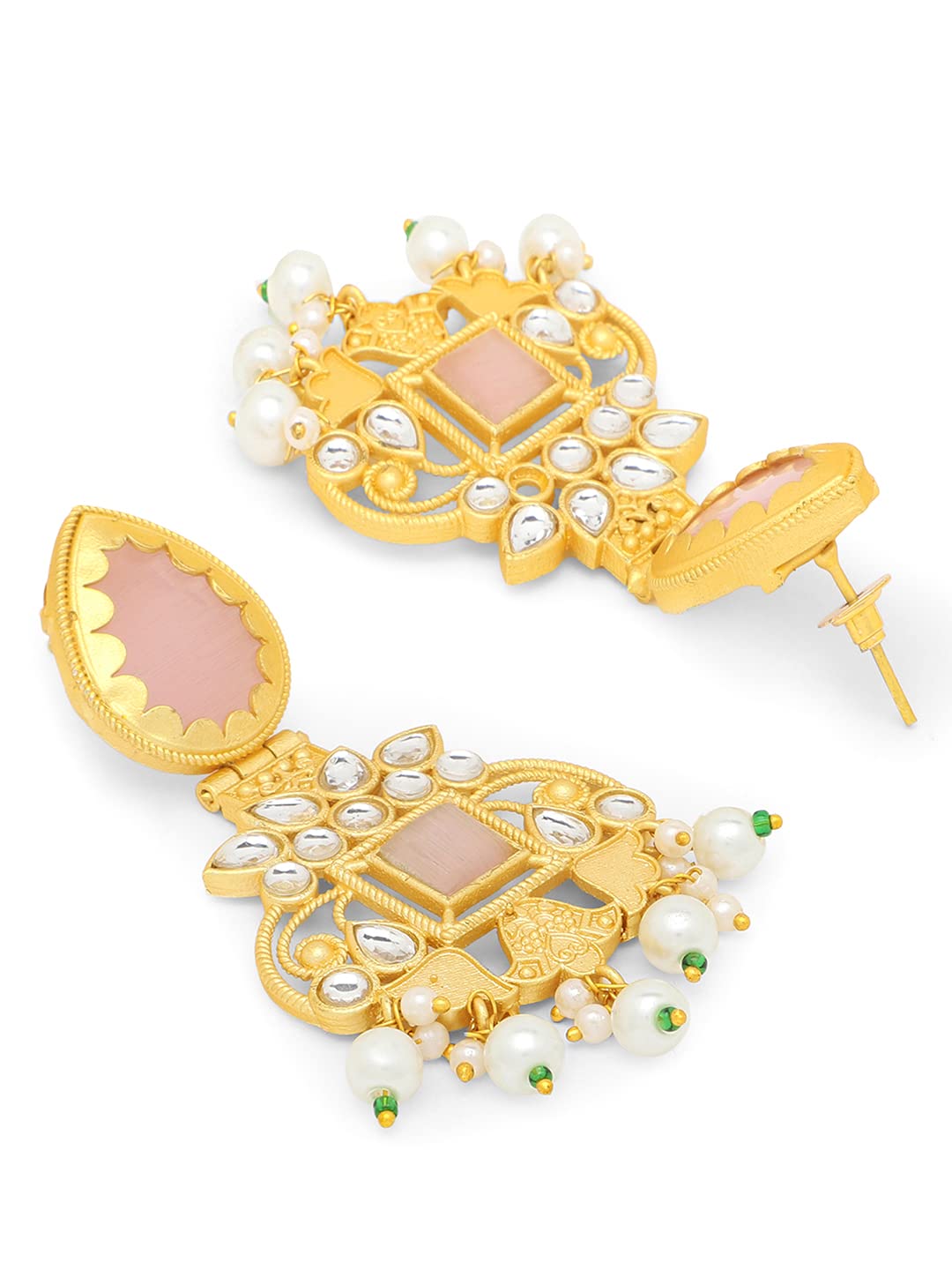 Yellow Chimes ethnic brass earrings - stylish ethnic wear