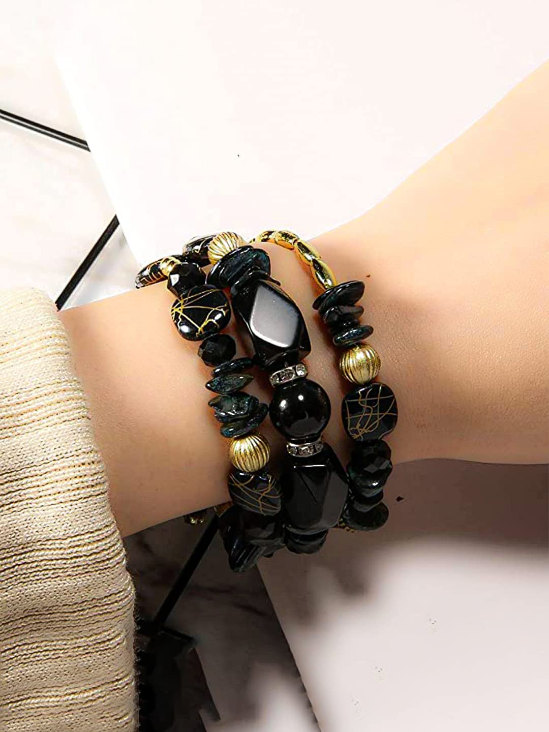 Yellow Chimes beaded charm bracelet - special anniversary present