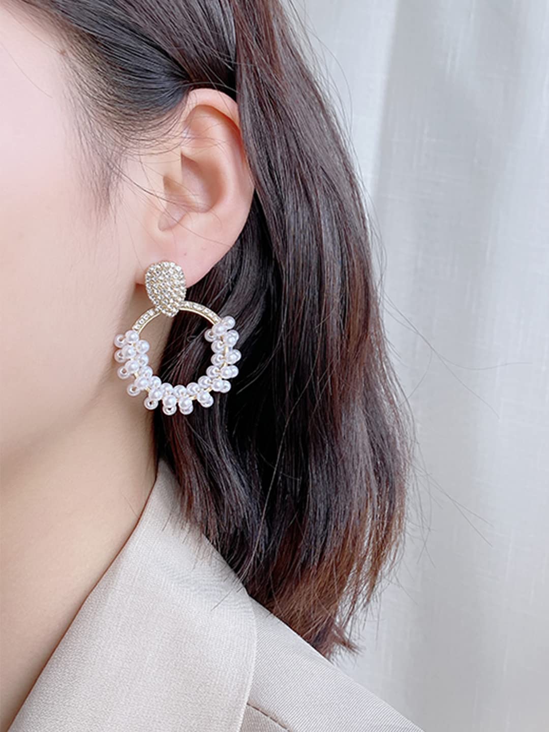 Yellow Chimes open circle earrings - stunning cocktail party jewelry