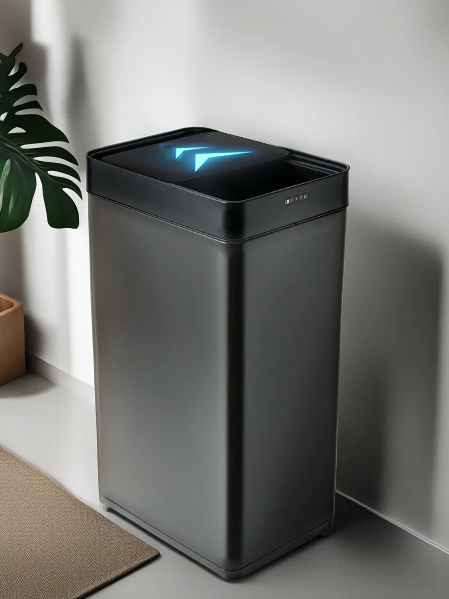 UMAI 42L Dustbin For Kitchen | Dustbin For Bathroom | 61cm Automatic Smart Sensor Dustbin For Bedroom | Steel Dustbin With Lid | Hands Free Access | Dustbin For Office | Garbage Bin - Black