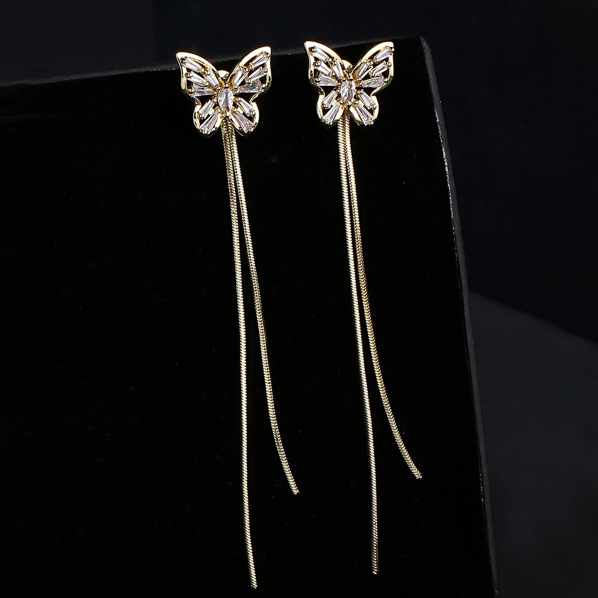 Yellow Chimes gold tone tassel earrings - perfect gift for women