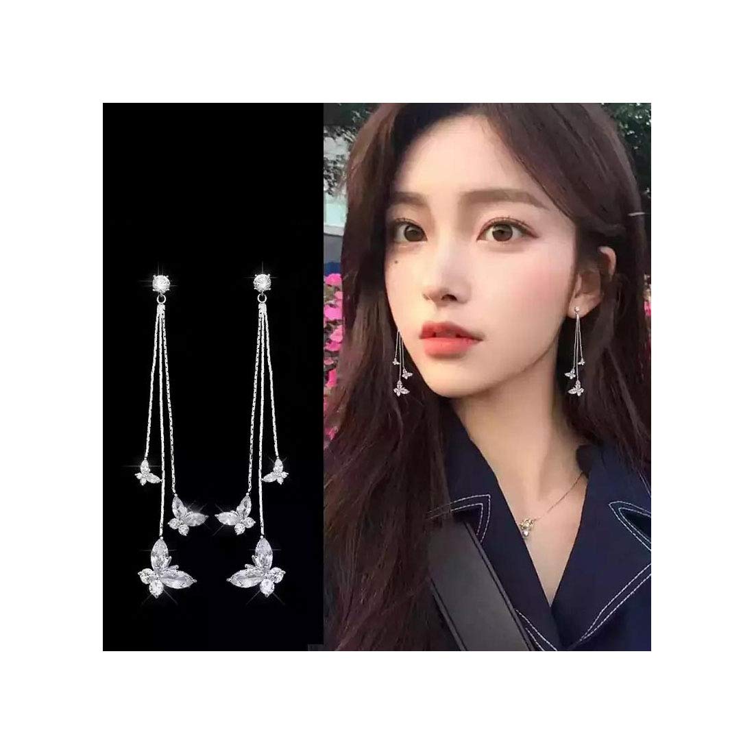 Yellow Chimes Butterfly Long Chain Earrings - Party Wear