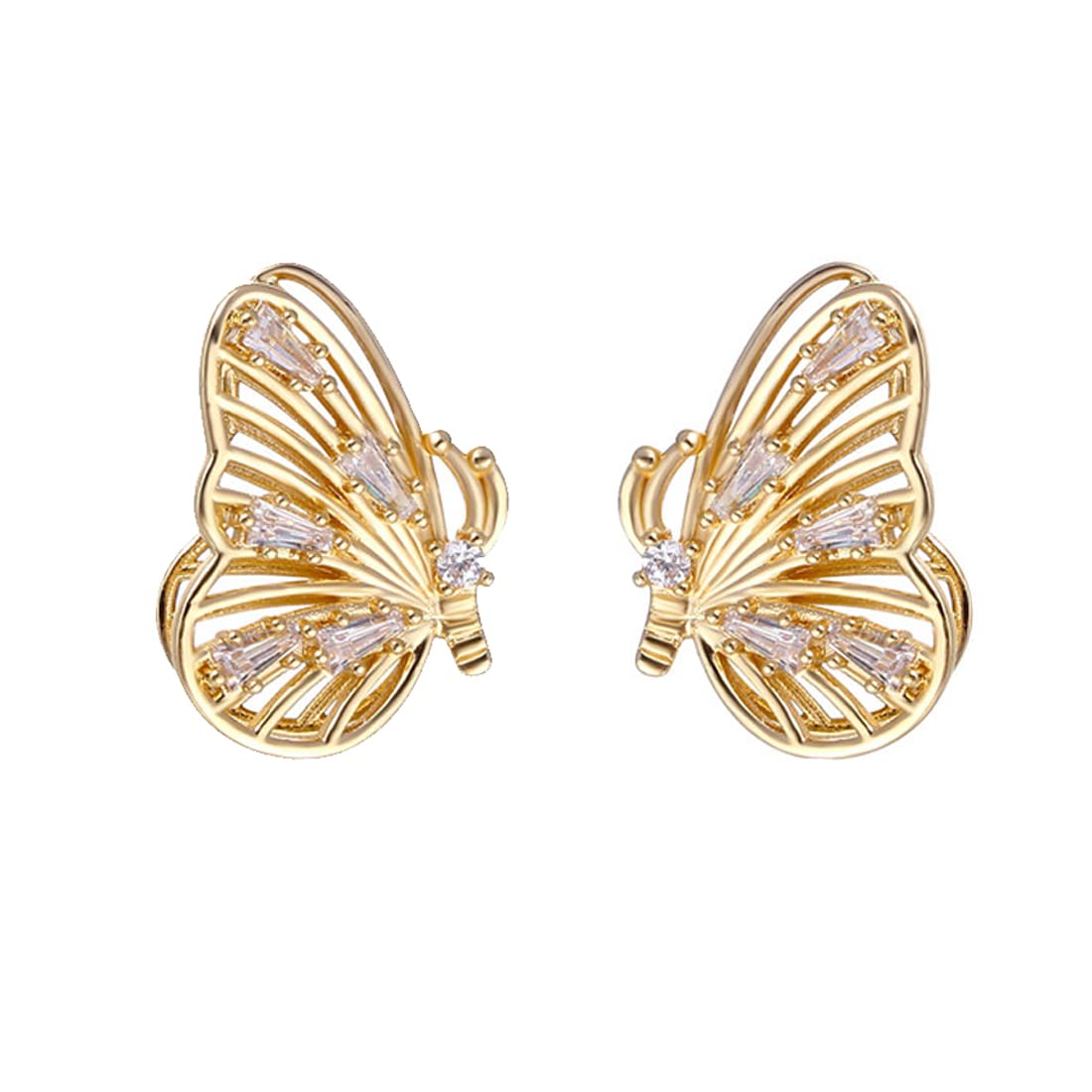 Yellow Chimes butterfly drop earrings - unique gift for her