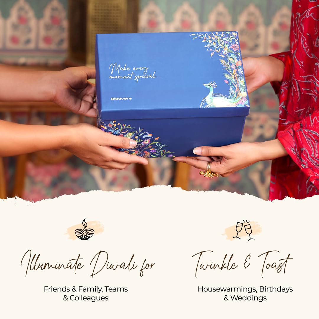 Gleevers Diwali gift pack - Stylish textured glass vase