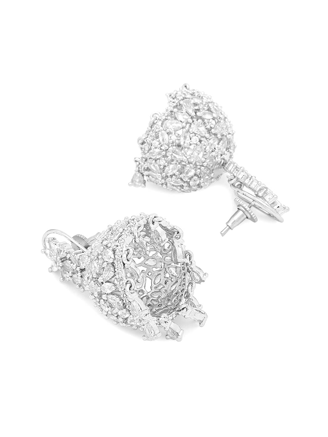 Yellow Chimes American Diamond Jhumki Earrings - Comfortable for Daily Wear