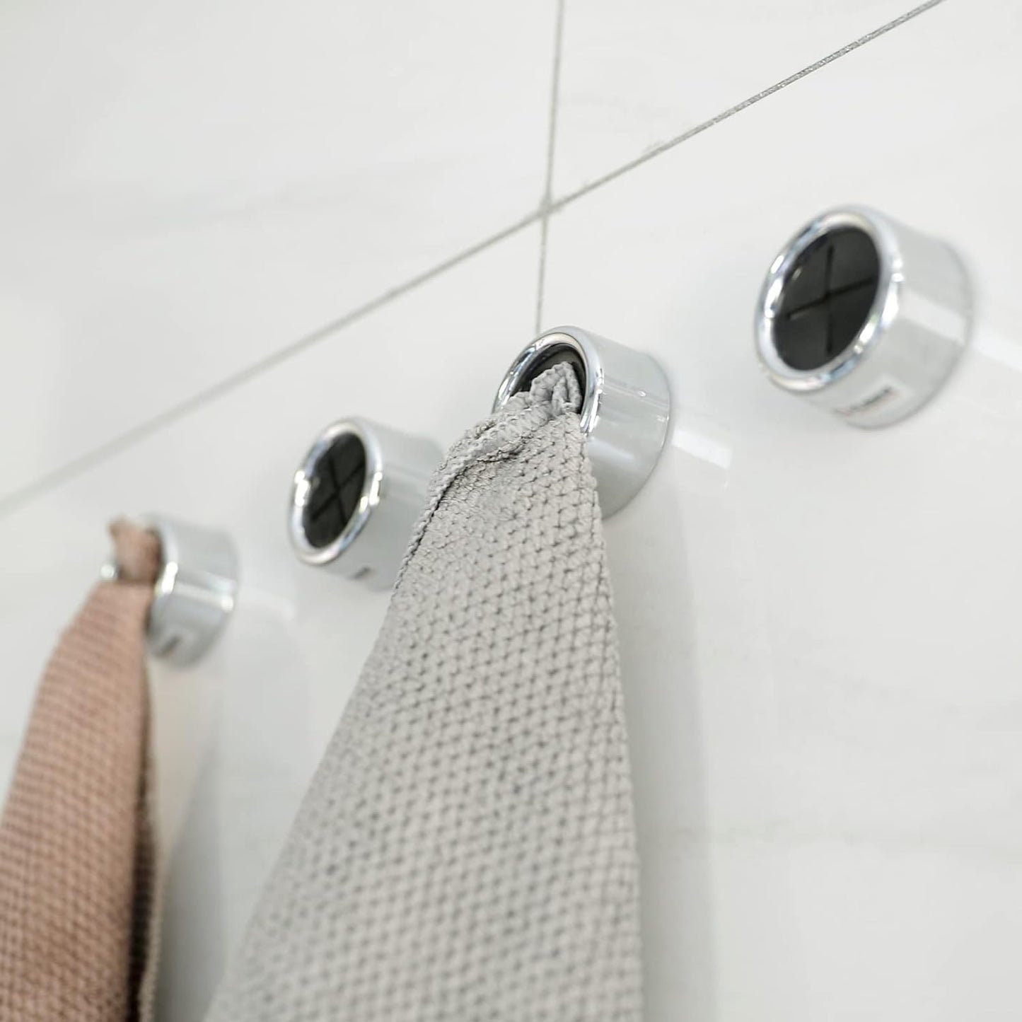 Pack of 4: Wall Mounted Cloth & Towel Hanger - Waterproof, Easy Installation | ABC + PVC Material | Black