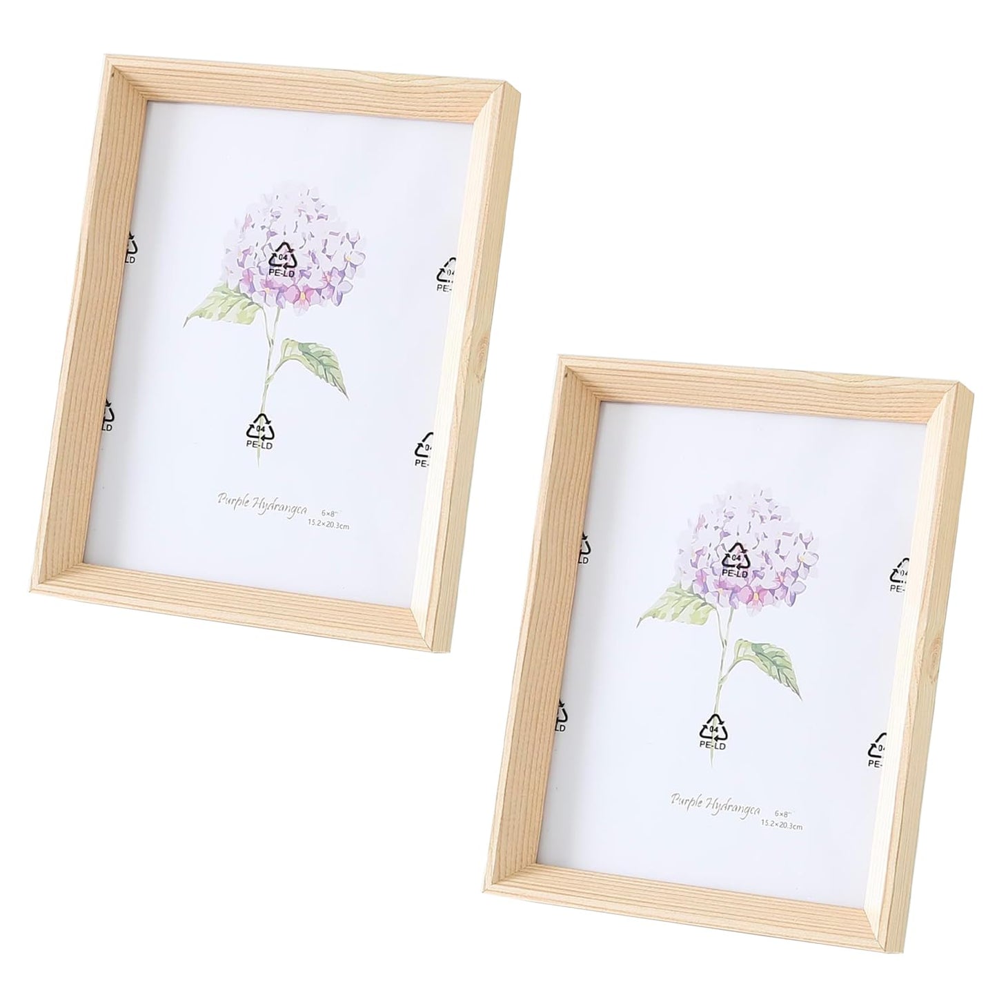 Pack of 2: Photo Frames - Horizontal & Vertical Use, Crystal Clear Glass | 16.7x21.8CM | Natural