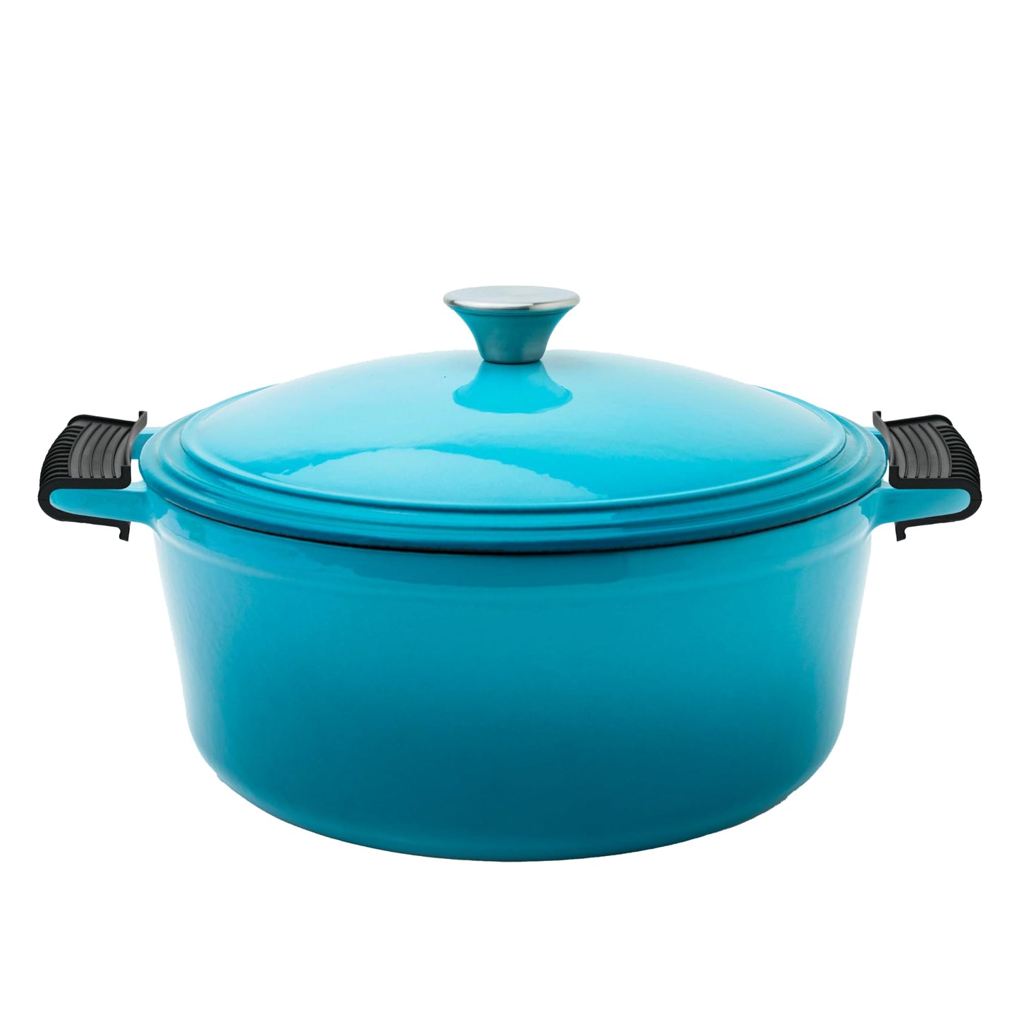 UMAI Enameled Cast Iron Cookware (5L) | Cast Iron Dutch Oven With Silicon Sleeve Handles | Biryani Handi Heavy Bottom | Gas & Induction| Non Stick Biryani Pot | Cast Iron Casserole | Rust Proof (Blue)