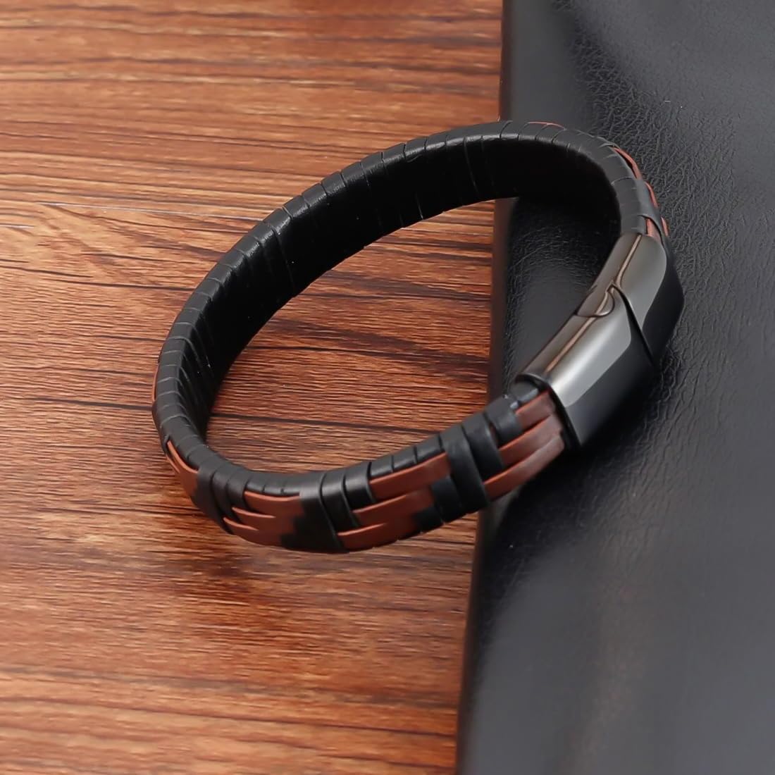 Yellow Chimes Brown Steel Charm Bracelet - Trendy Accessory