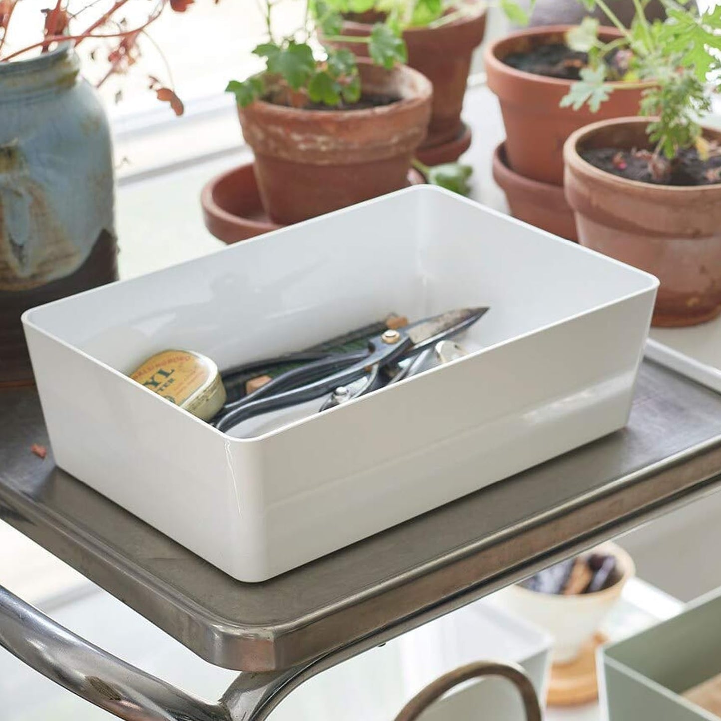 Combo: Multipurpose Sturdy Cloth Storage Box with Lid | Spacious & Durable | Size: Large | Color: White