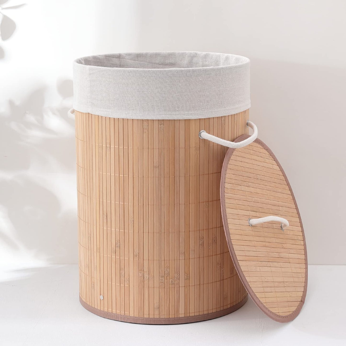 Pack of 4: Bamboo Laundry Basket with Lid - Eco-Friendly & Versatile | Includes Cloth Hamper | Natural Color