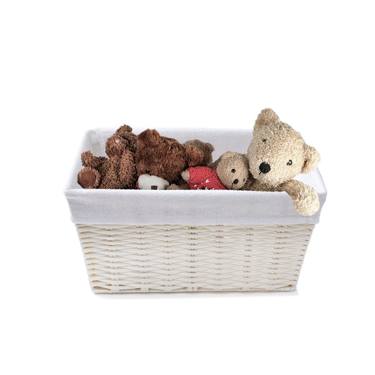 Storage Basket with Removable Cotton Liner | Stylish Organizer for Home | 3kg Capacity | White