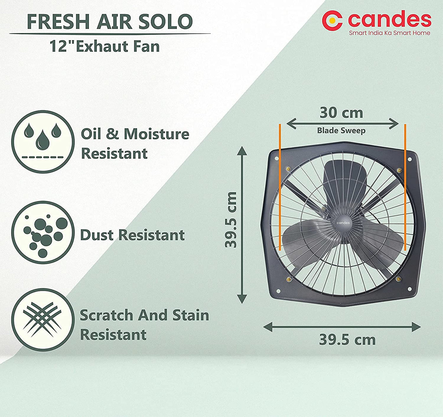 Candes exhaust fan - Sleek black for home decor