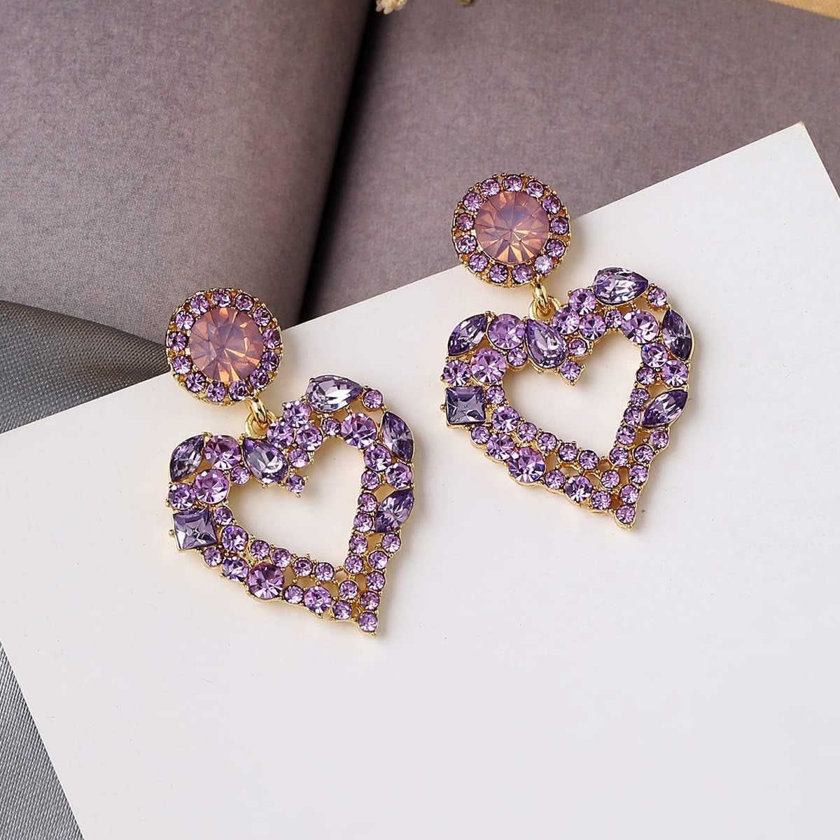 Kairangi earrings - Lightweight purple crystal drop earrings