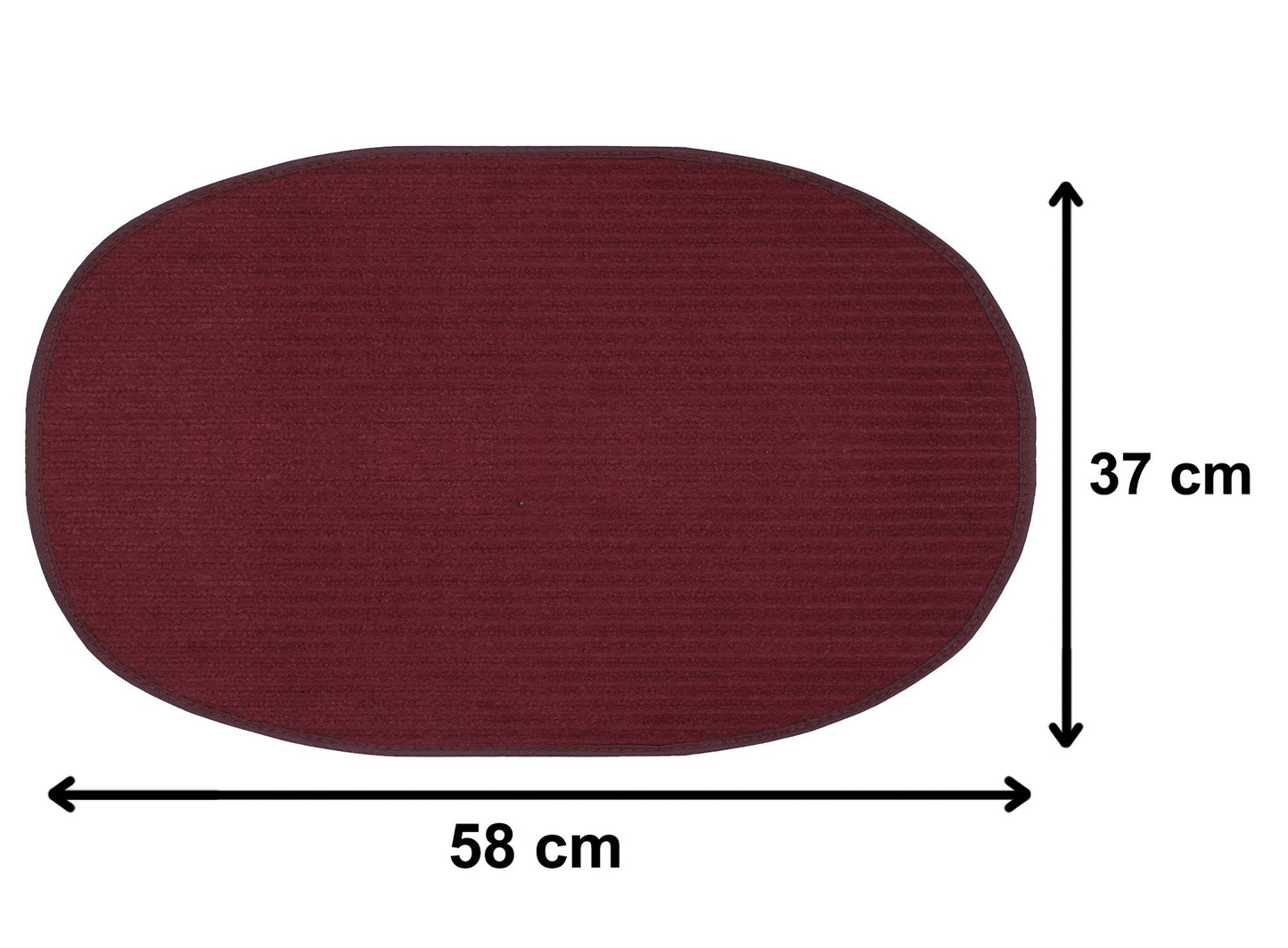 Kuber Industries Oval Shape Durable Microfiber Door Mat, Heavy Duty Doormat, Indoor Outdoor(Set of 2, 14'' x 23'', Maroon)-KUBMART12069