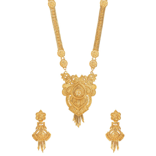 Yellow Chimes Gold Toned Necklace Set - Birthday Present