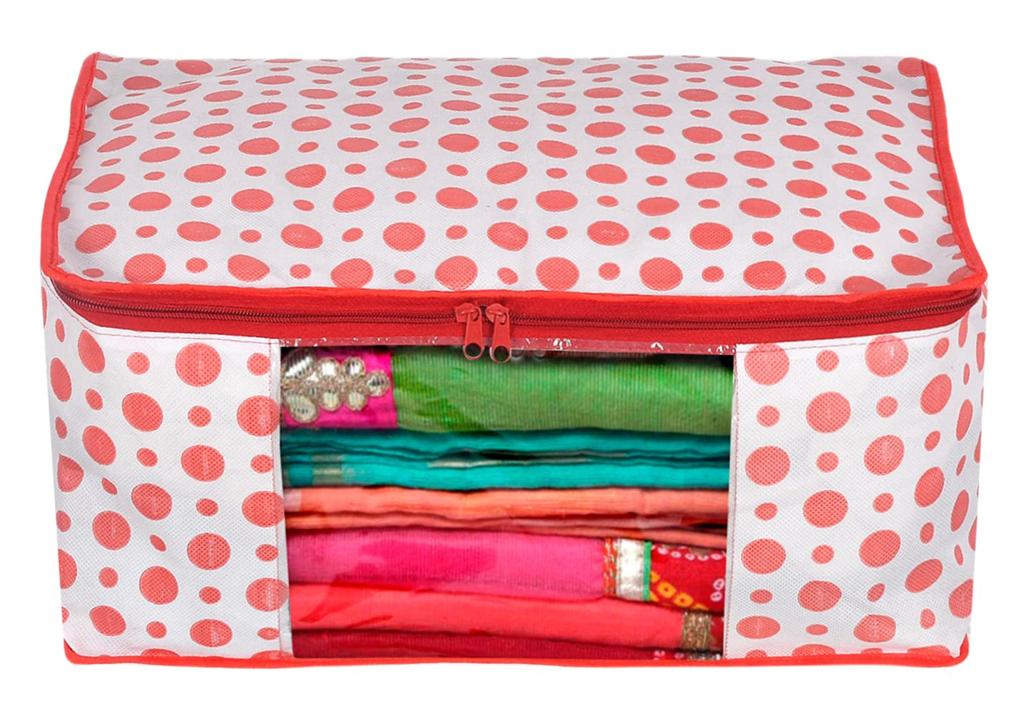 Pack of 6: Non-Woven Saree & Blouse Covers - Lightweight, Portable | Includes 6 Cloth Organizers | Pink