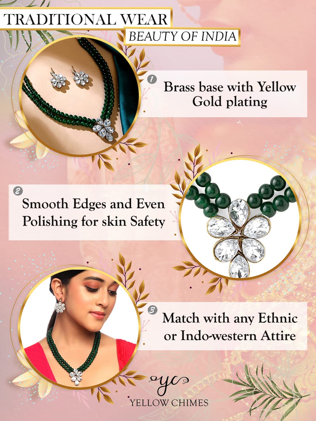 Yellow Chimes Ethnic Jewelry Set - Anniversary present