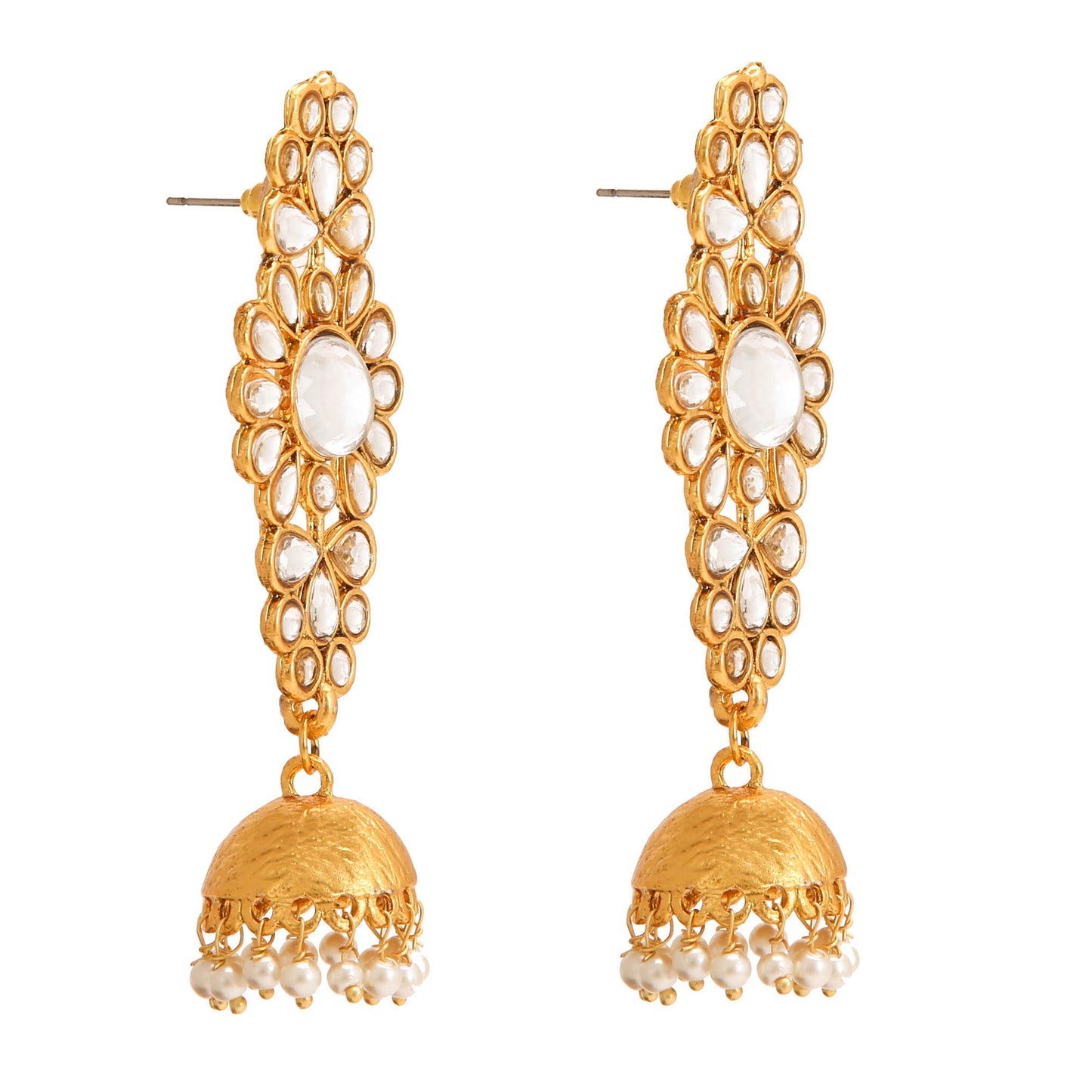 Yellow Chimes Gold Plated Earrings - Stylish festive jewelry