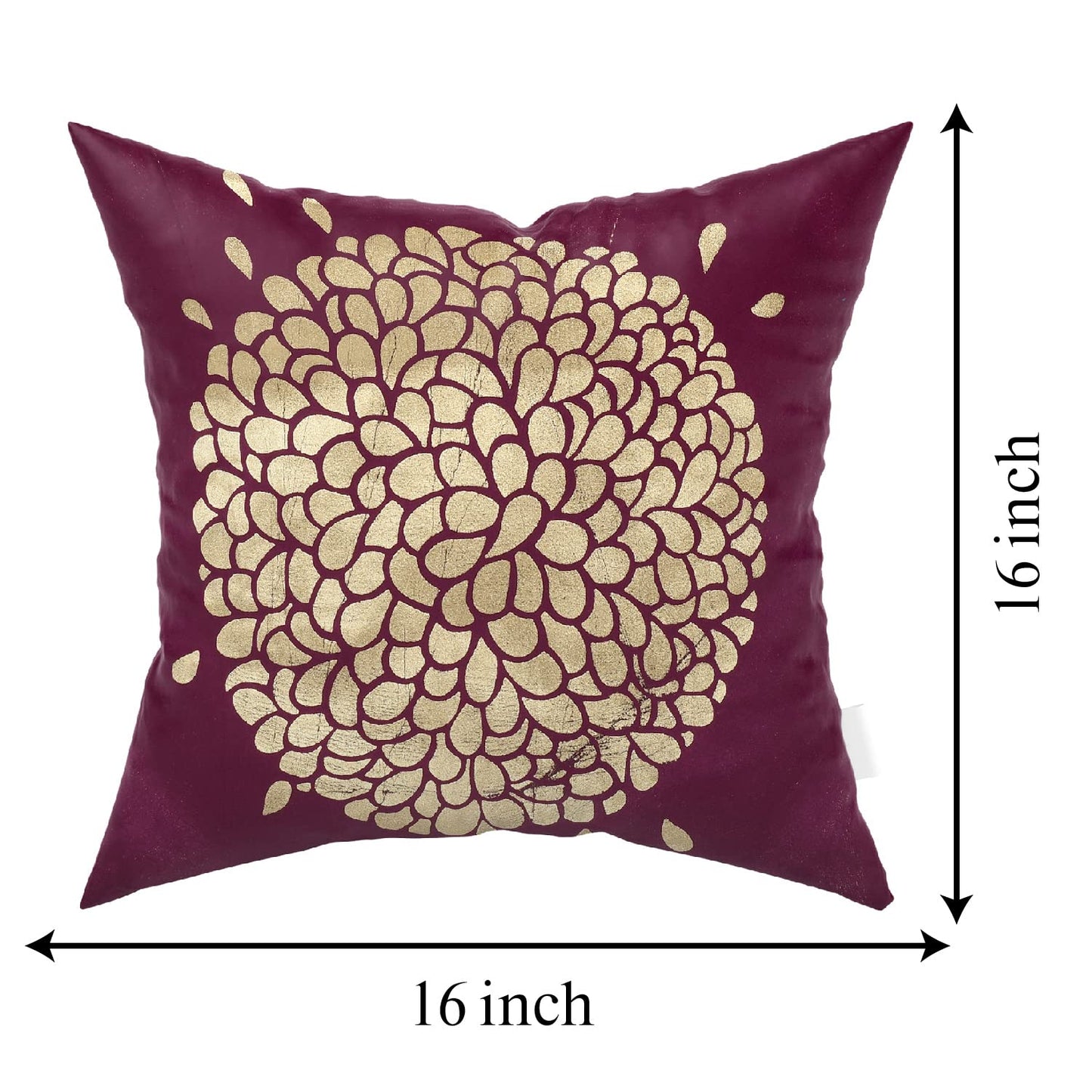 Kuber Industries Rangoli Print Soft Decorative Square Cushion Cover, Cushion Case for Sofa Couch Bed 16x16 Inch- Pack of 4 (Purple)