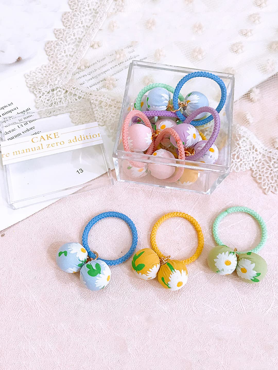 Yellow Chimes Melbees ponytail holders - fun multicolor rubber bands