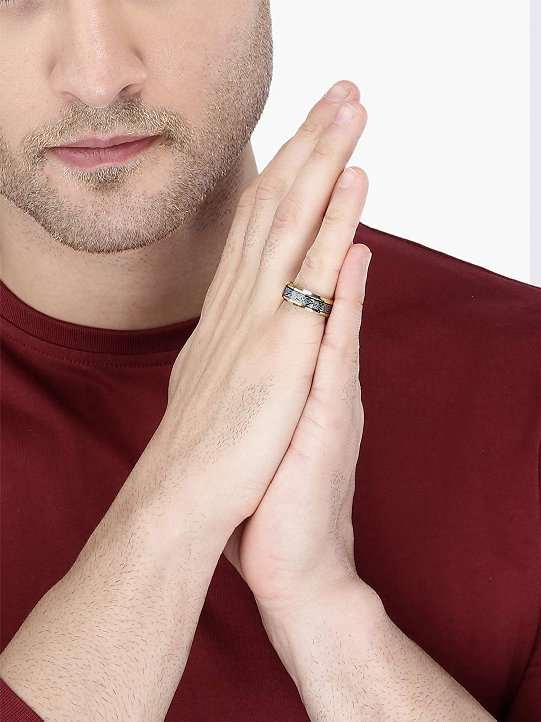 Yellow Chimes gold and black ring - ideal gift for husbands