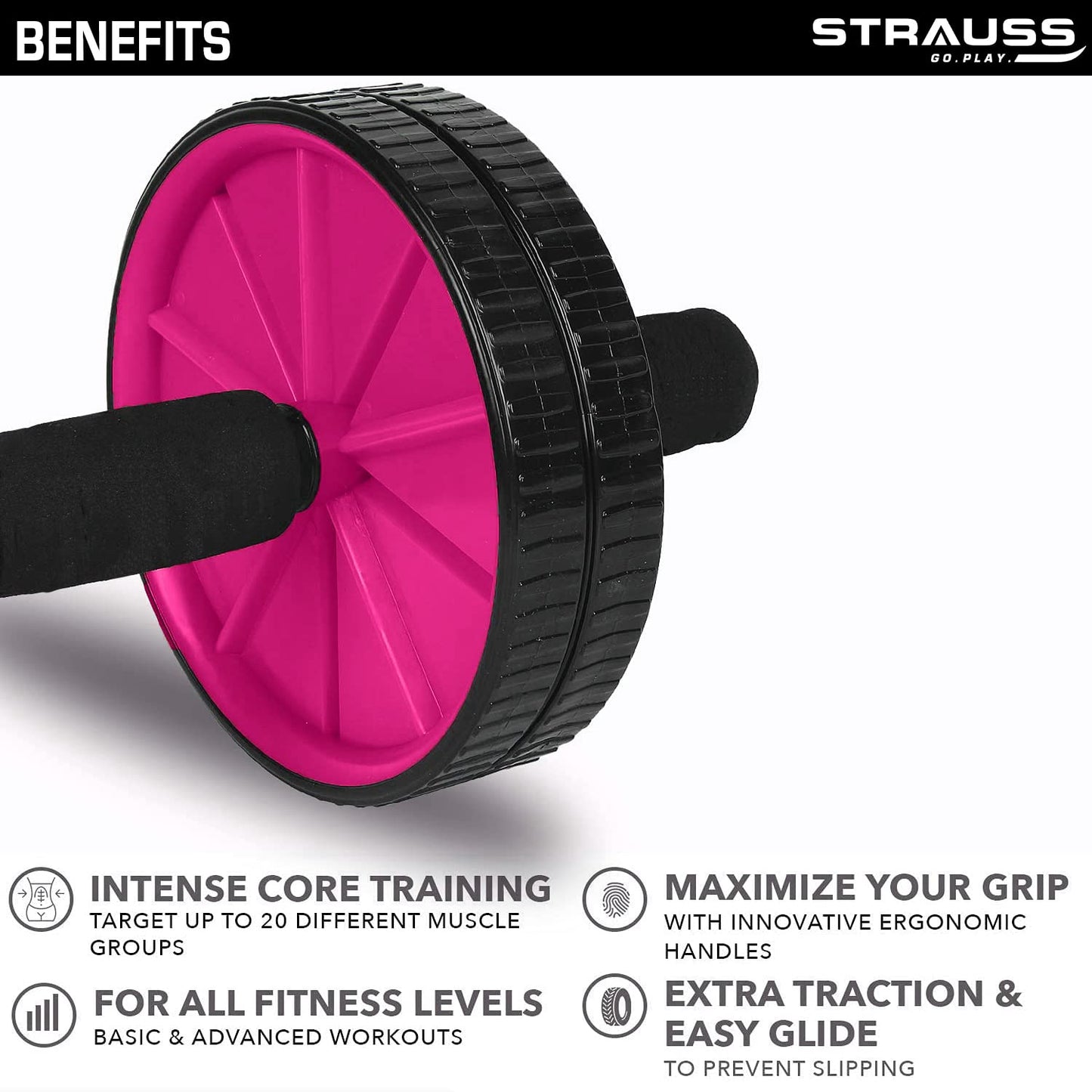 Strauss Double Wheel Ab Roller - Strengthen Your Core