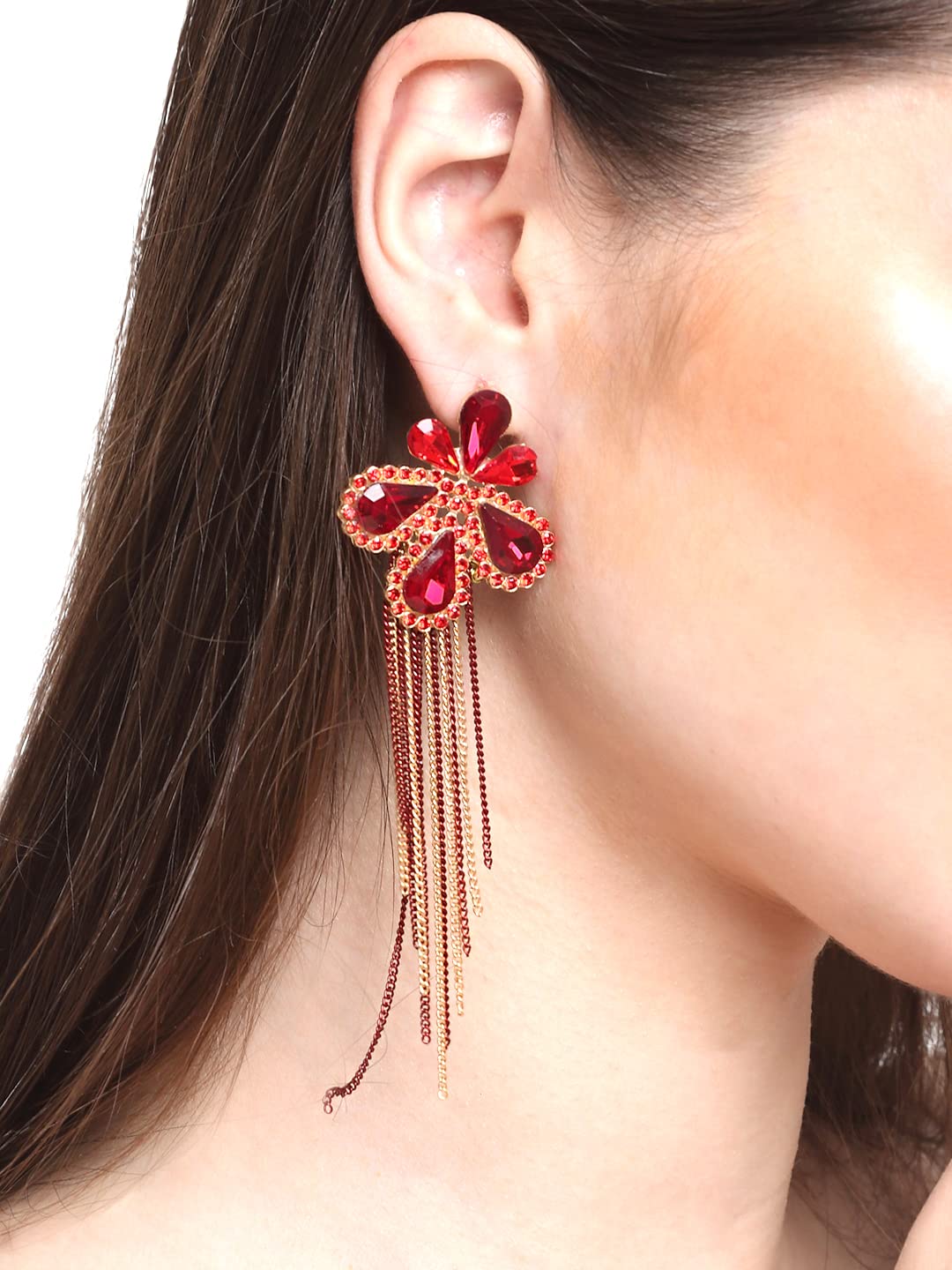 Yellow Chimes Floral Earrings - Sparkling evening accessory