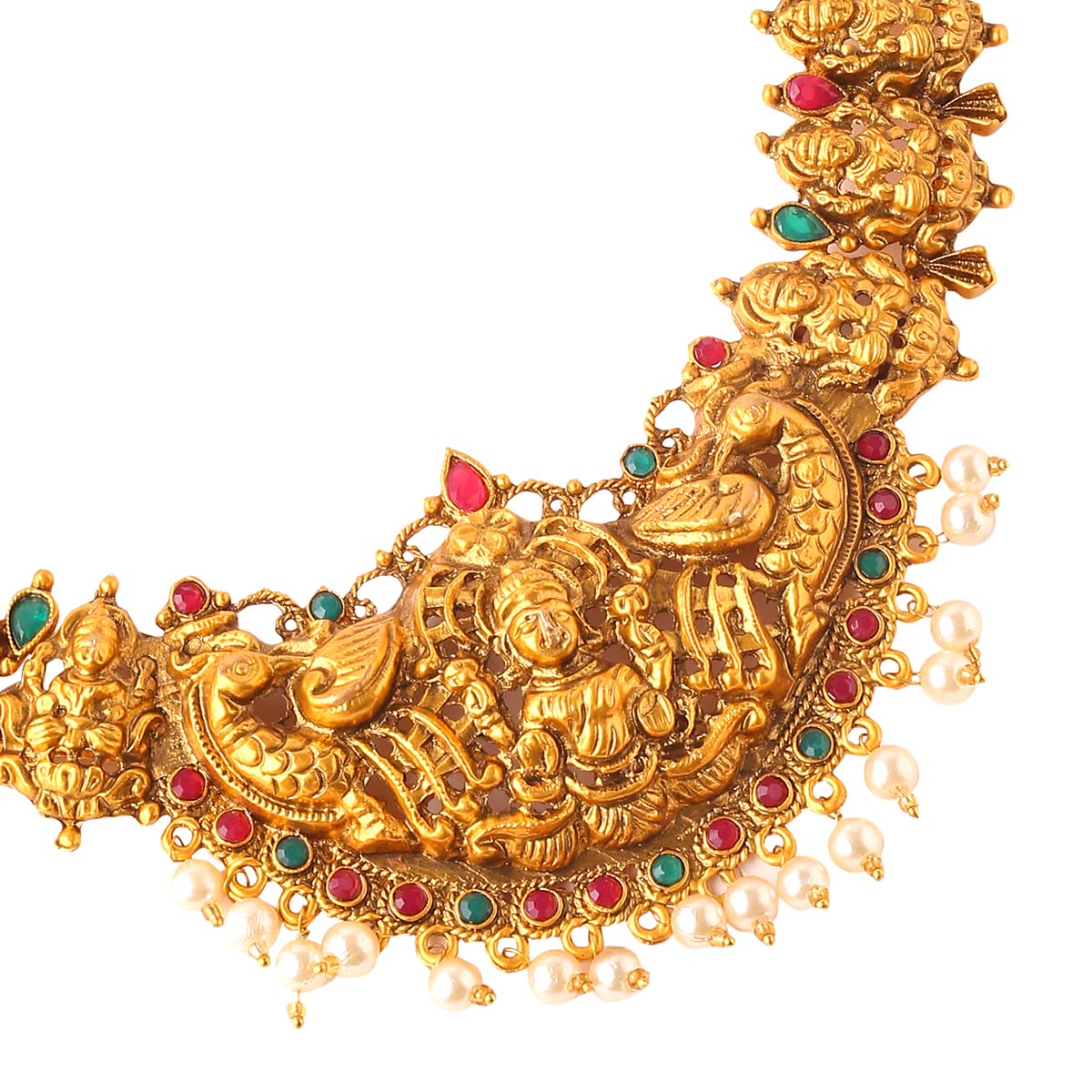 Yellow Chimes Temple Jewellery Set - Traditional Ethnic Wear