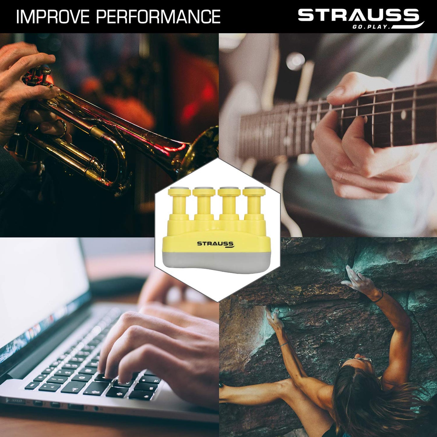 Strauss Adjustable Finger Hand Grip - Strength training tool