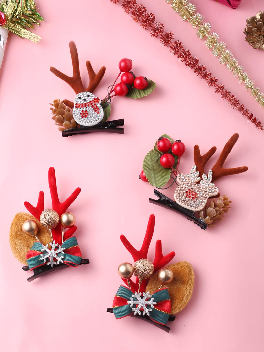 Yellow Chimes Melbees Hair Clips - Christmas Party Use