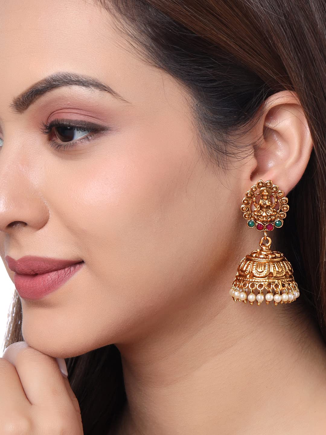 Yellow Chimes Traditional Jhumka Earrings - Wedding Accessory