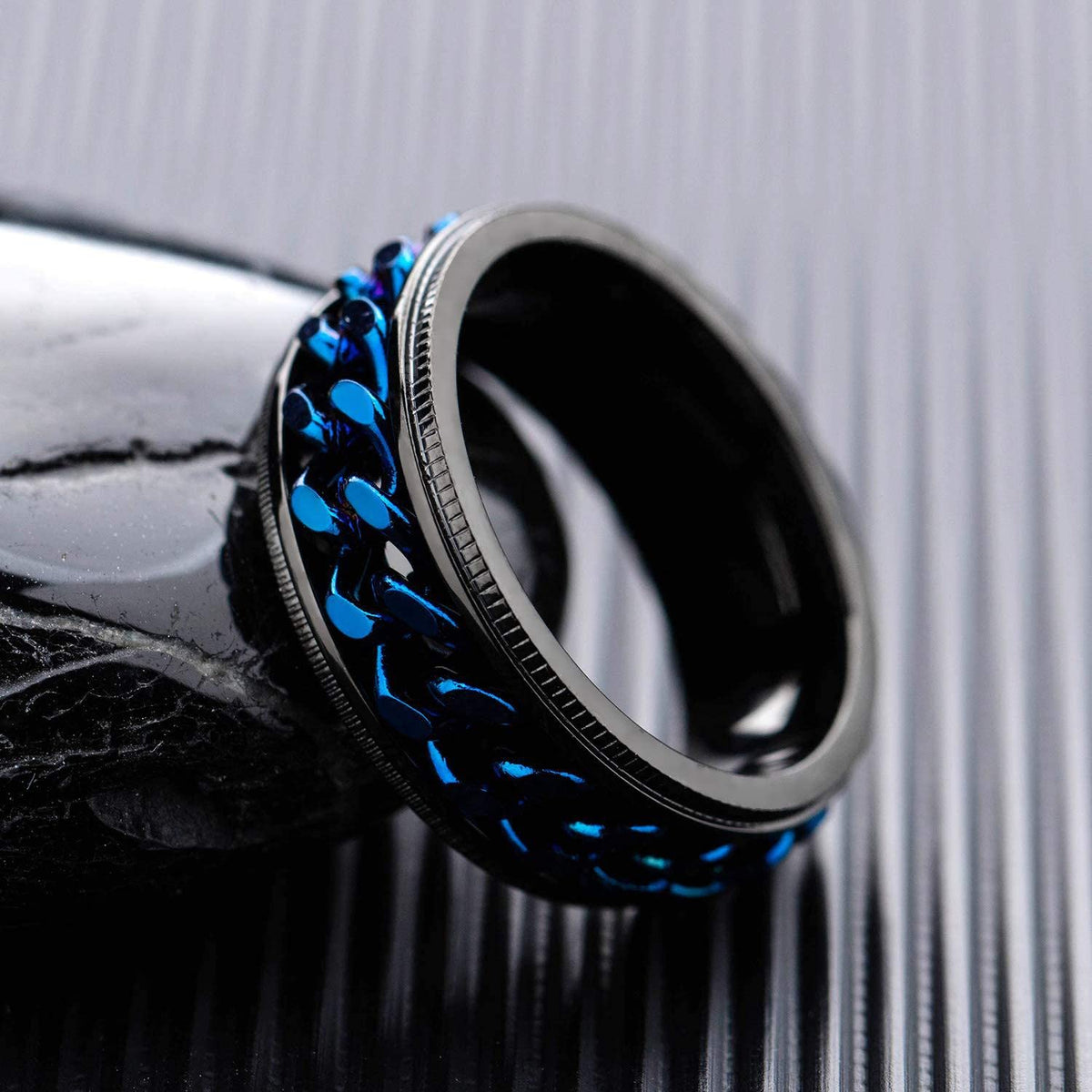 Yellow Chimes Blue Toned Ring - Stylish daily accessory