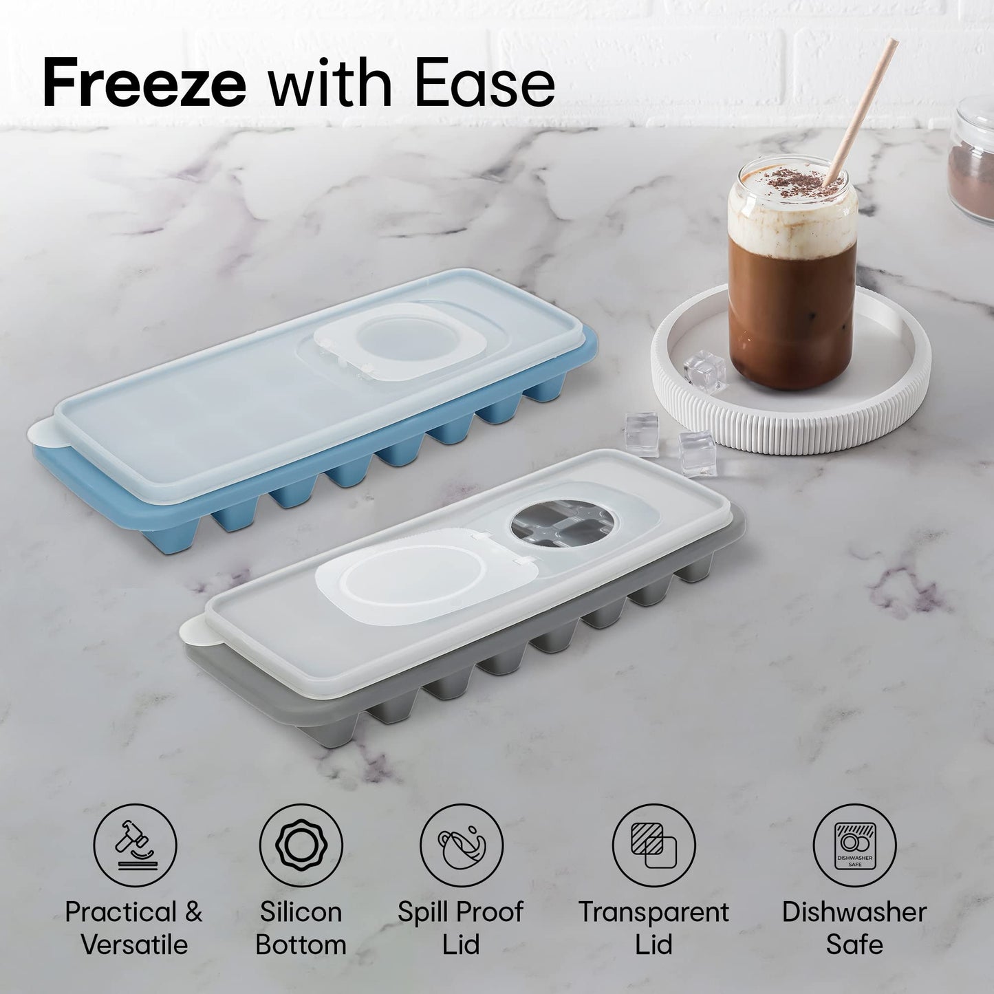 Anko ice cube tray - stackable design for efficient storage