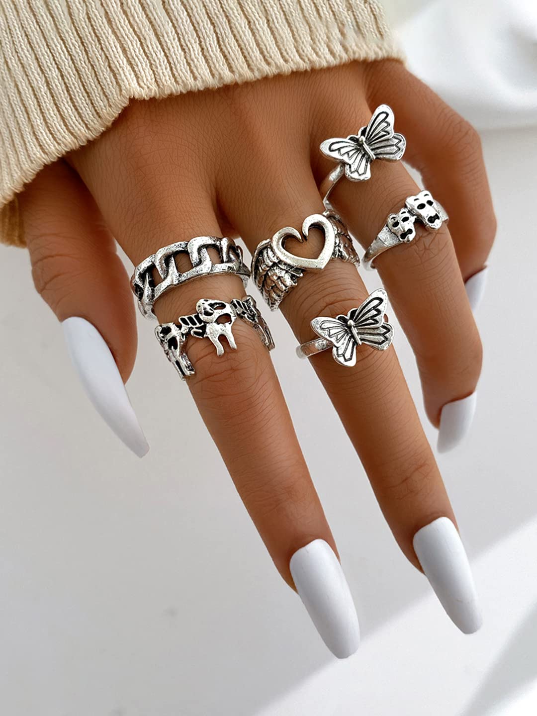 Yellow Chimes women's stack ring set - Trendy accessory