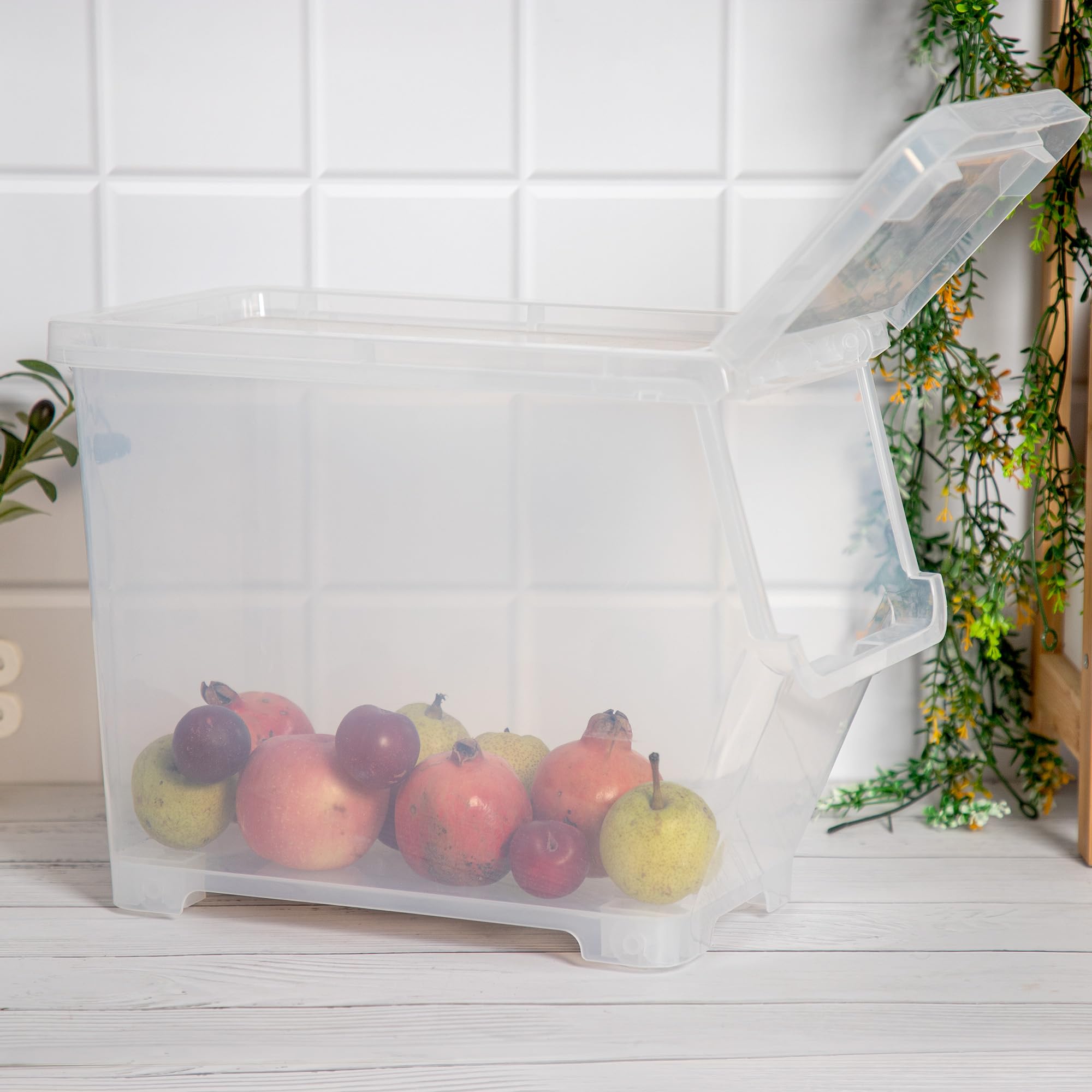 Anko Rectangular Multipurpose Plastic Storage Container with Wheels ...