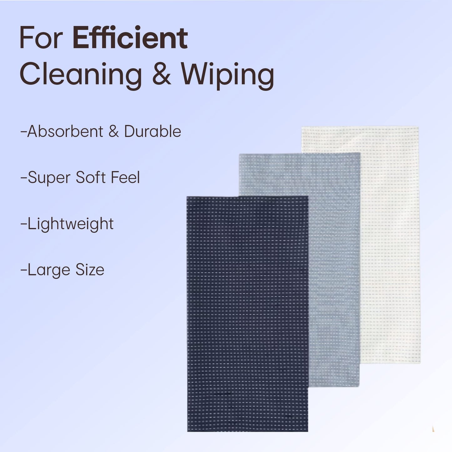Pack of 3: 100% Cotton Kitchen Towels - 200 GSM, Quick Drying | Set of 3 | 70 x 50 cm | Blue