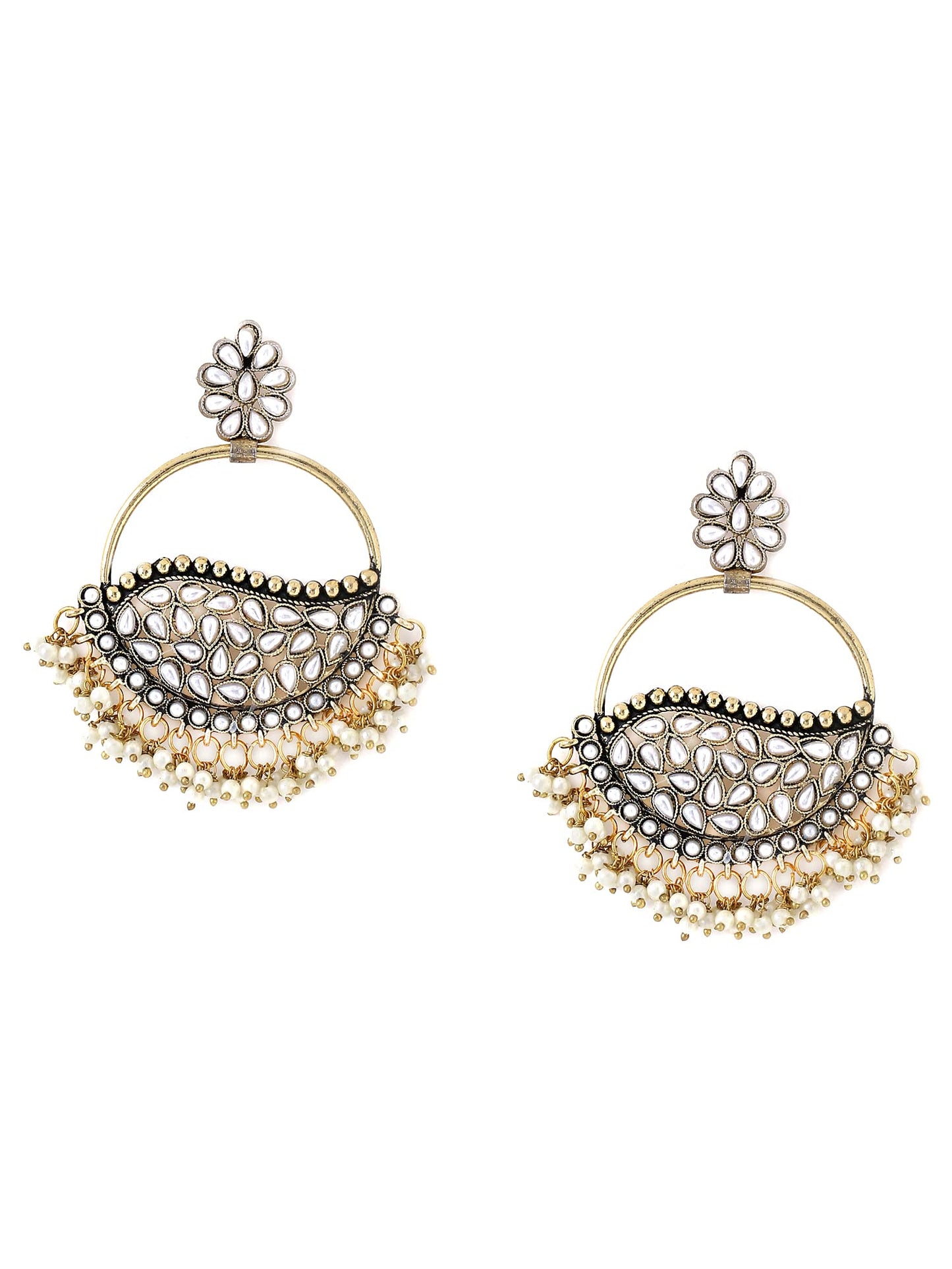 Yellow Chimes Chandbali Earrings - Stylish jewelry for girls