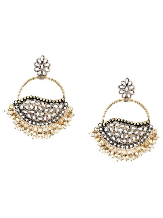 Yellow Chimes Chandbali Earrings - Stylish jewelry for girls