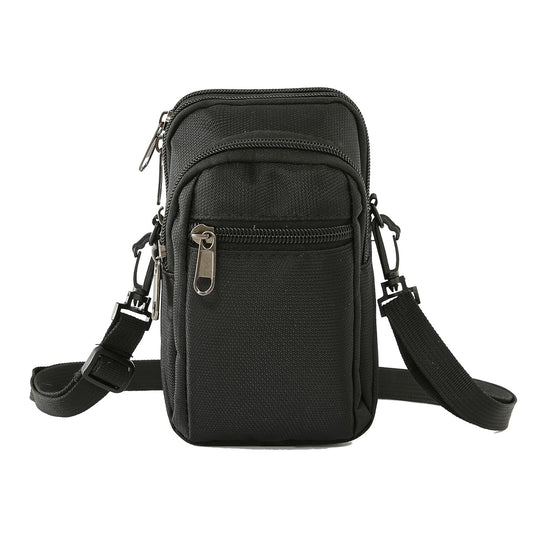 Passport Cover Bag - Lightweight, Compact | 3 Pockets | 11.5 x 6.5 x 18.5 CM | Light Black Nylon