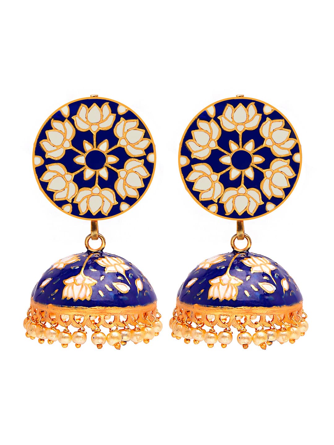 Yellow Chimes Meenakari Jumka Earrings - Fashion Accessories for Women