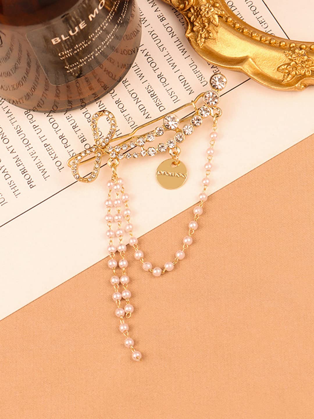 Yellow Chimes Gold Hair Pin - Sparkling gift for girls