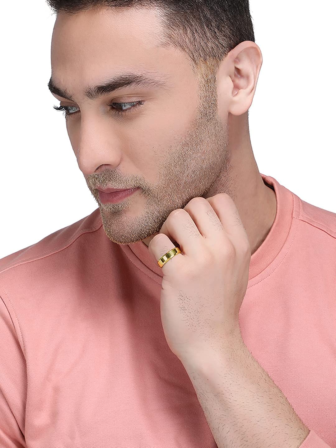 Yellow Chimes stainless steel ring - versatile for casual wear