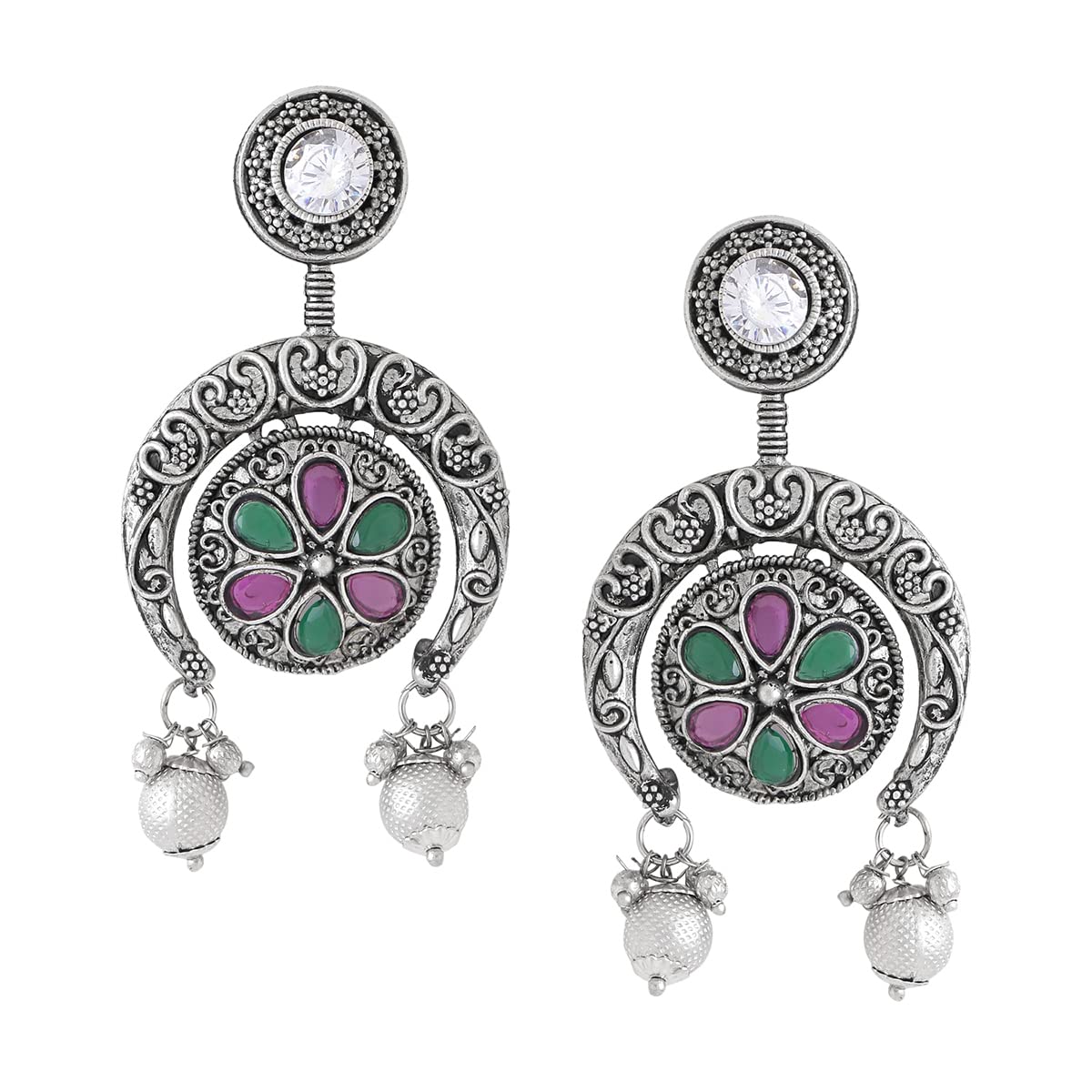 Yellow Chimes Oxidised Earrings - Stylish Everyday Look