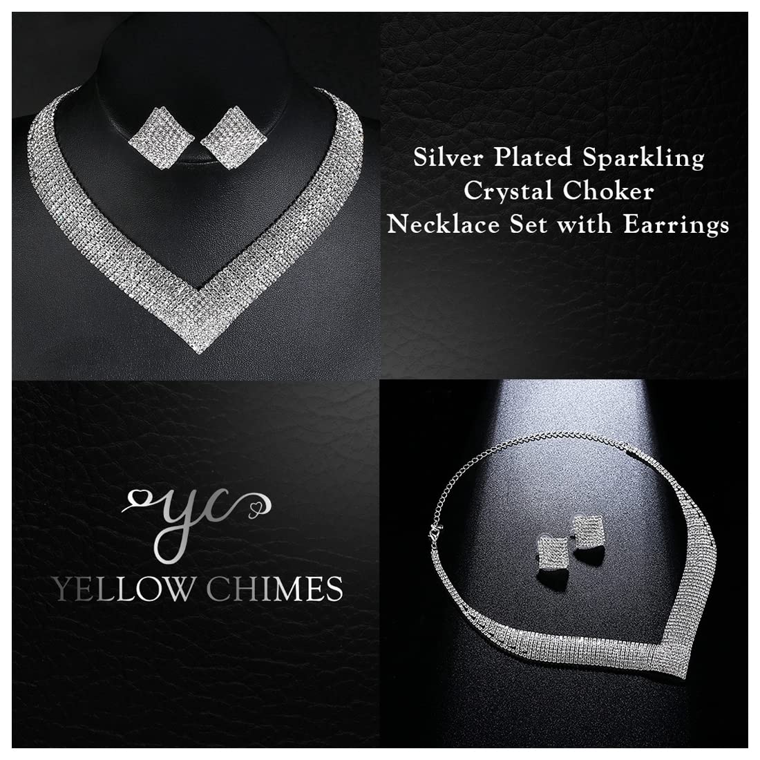 Yellow Chimes Crystal Jewellery Set - Elegant event accessory