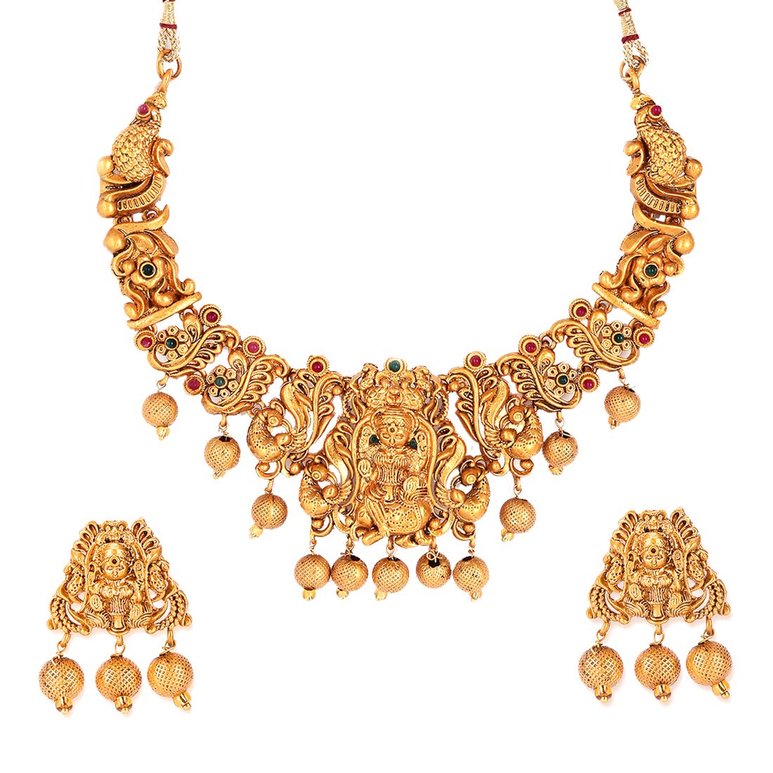 Yellow Chimes Floral Earrings and Necklace Set - Accentuate your outfit