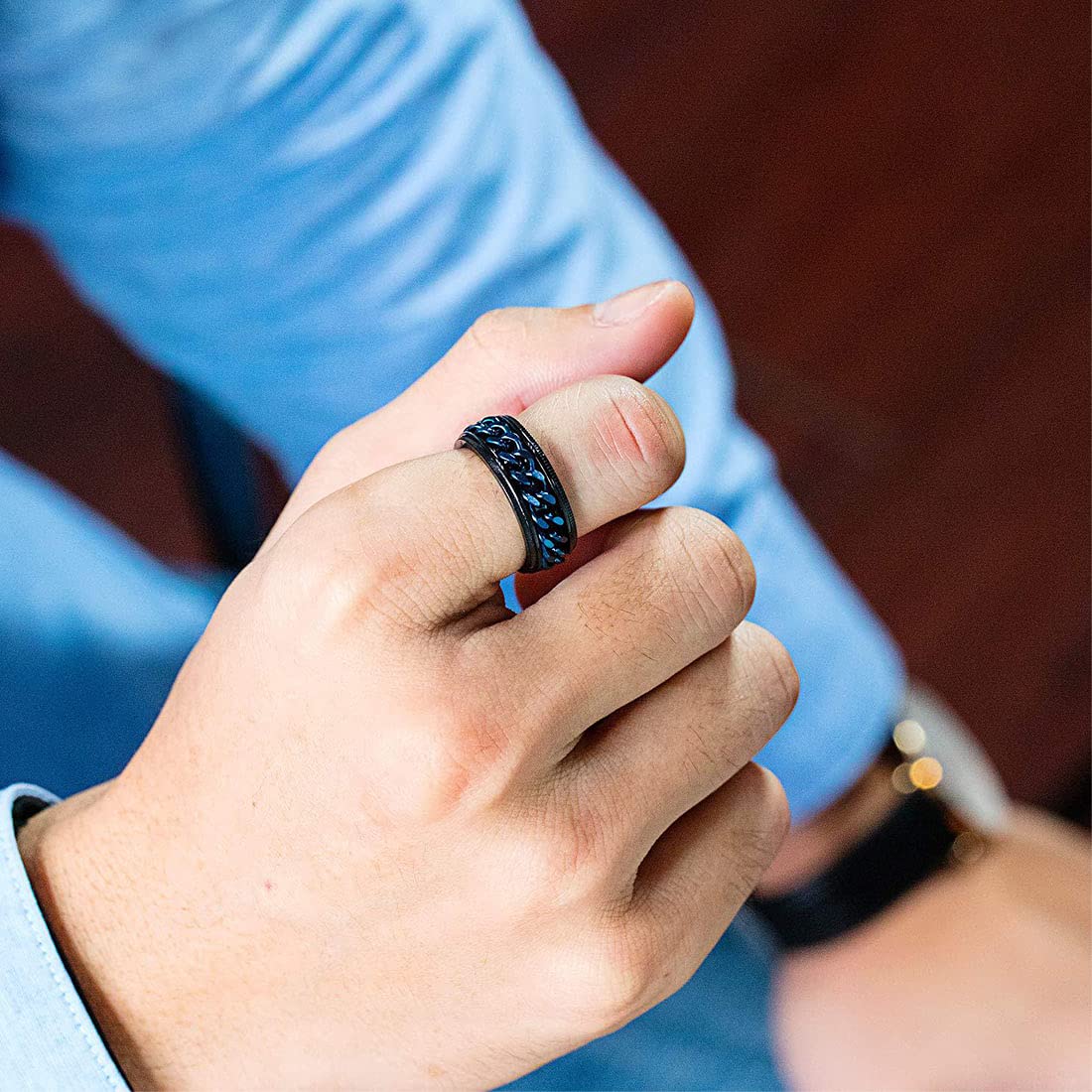 Yellow Chimes Blue Toned Ring - Perfect for office wear