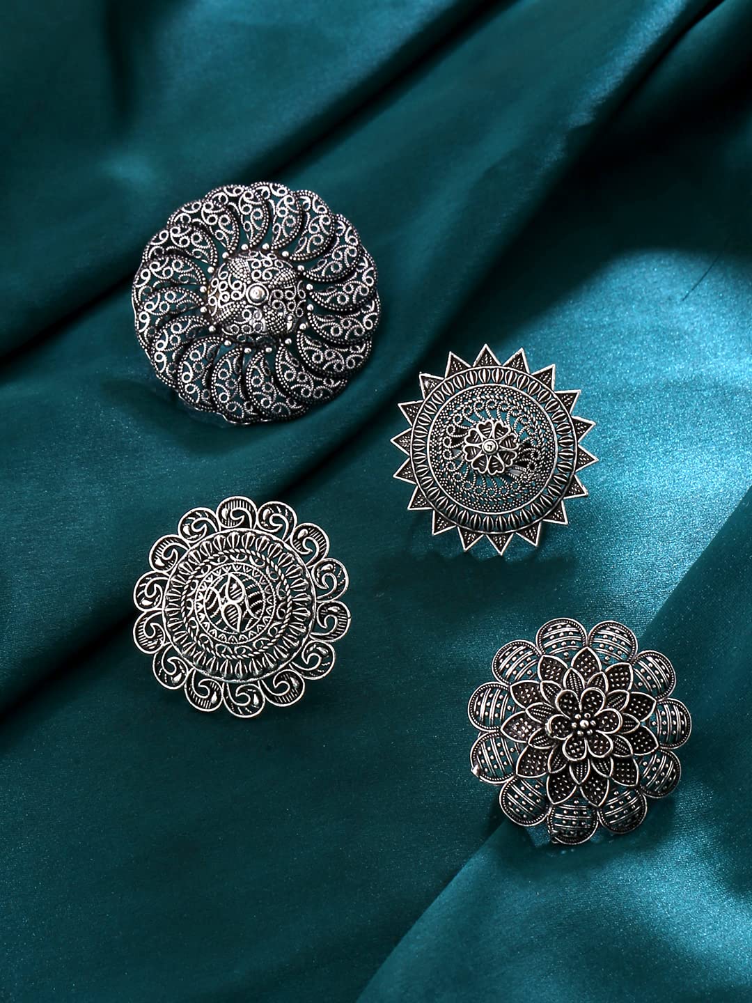 Yellow Chimes floral rings - elegant accessories for women