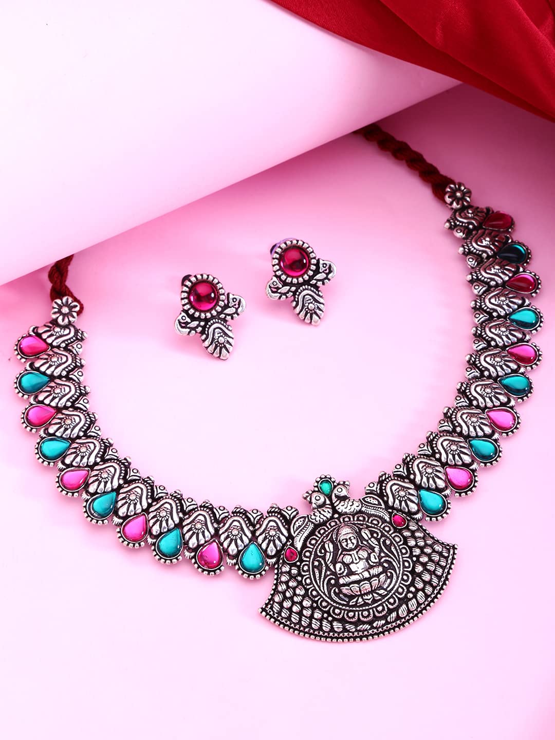 Yellow Chimes Oxidised Jewellery Set - Elegant Party Look