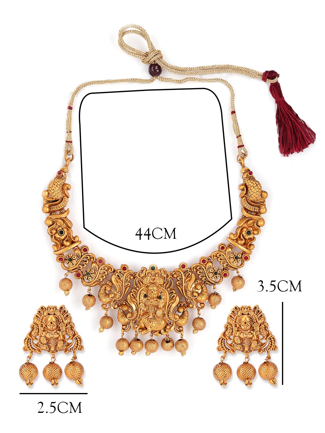 Yellow Chimes Traditional Temple Jewellery Set - Suitable for weddings